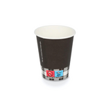 Schwarzer Pappbecher 150 ml Ø 70 mm mit ‘Coffee’-Aufdruck – lebensmittelecht, stabil & formschön für Cafés