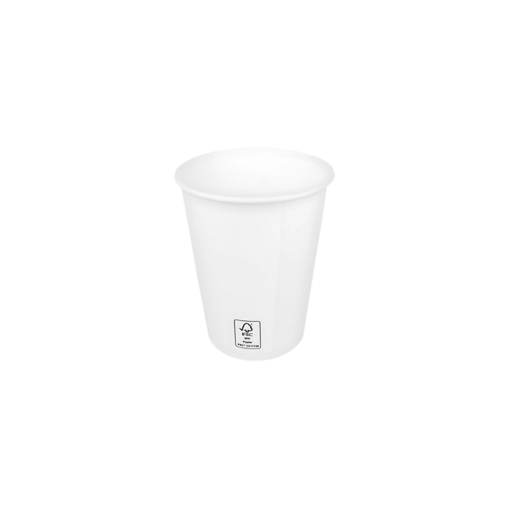 Weißer Pappbecher 150 ml Ø 70 mm – lebensmittelsicherer Karton mit PE-Beschichtung, umweltfreundlich für Espresso und To-Go
