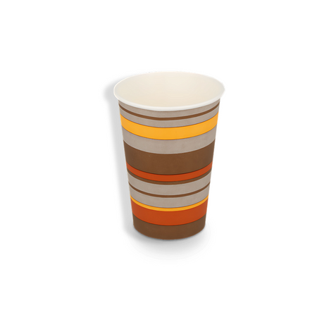 Gestreifter Pappbecher 180 ml Ø 70 mm – farbenfroh, biologisch abbaubar & recycelbar für Kaffee-To-Go