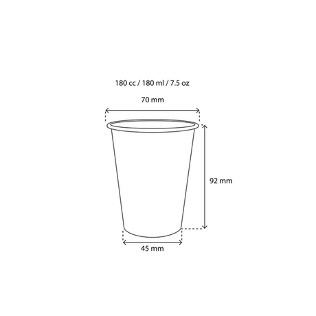 Gestreifter Pappbecher 180 ml Ø 70 mm – farbenfroh, biologisch abbaubar & recycelbar für Kaffee-To-Go