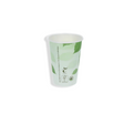 Grüner Pappbecher 180 ml Ø 70 mm mit Blatt-Muster – FSC®-Papier, biologisch abbaubar & ideal für Events und Cafés