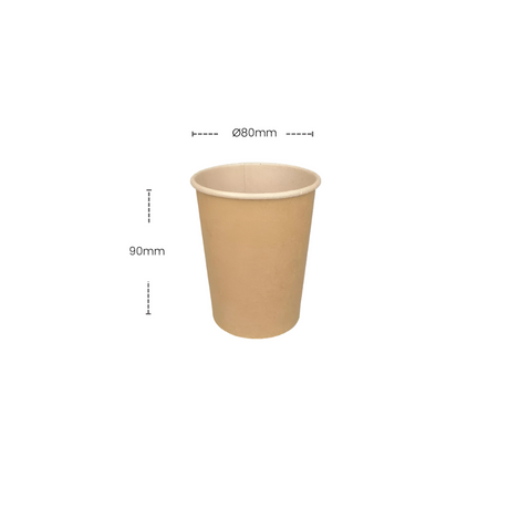 Kraftbraune Pappbecher 180ml, stabil mit PE-Beschichtung, auslaufsicher für Kaffee und To-Go-Getränke