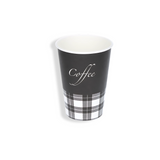 Schwarzer Pappbecher 180 ml Ø 70 mm mit ‘Coffee’-Aufdruck – lebensmittelecht, stabil & formschön für Cafés