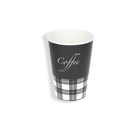 Schwarzer Pappbecher 180 ml Ø 70 mm mit ‘Coffee’-Aufdruck – lebensmittelecht, stabil & formschön für Cafés