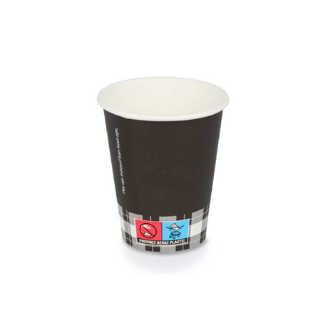 Schwarzer Pappbecher 180 ml Ø 70 mm mit ‘Coffee’-Aufdruck – lebensmittelecht, stabil & formschön für Cafés