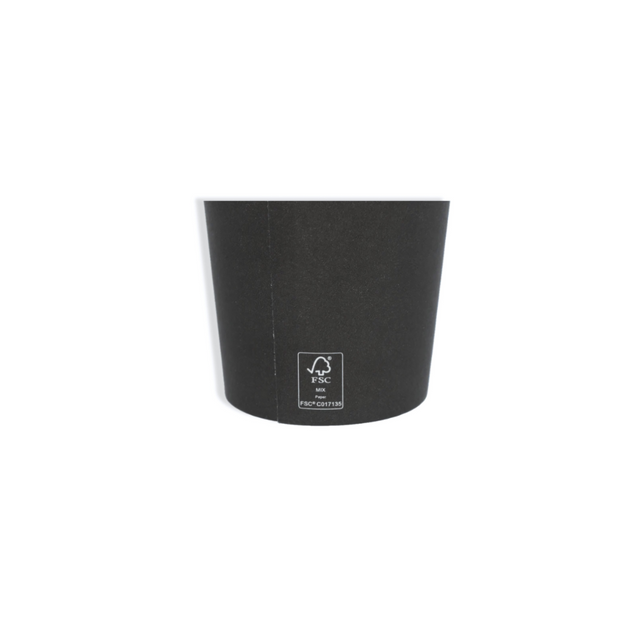 Schwarzer Pappbecher 180 ml Ø 70 mm – FSC®-Papier, PE-beschichtet & elegant für Espresso und Events