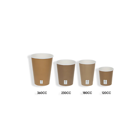 Kraftbrauner Pappbecher 230 ml Ø 80 mm – FSC®-Papier, lebensmittelsicher & kompakt für Espresso und Events