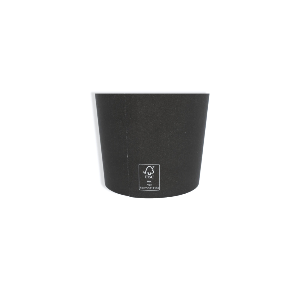 Schwarzer Pappbecher 230 ml Ø 80 mm – FSC®-Papier, PE-beschichtet & elegant für Espresso und Events
