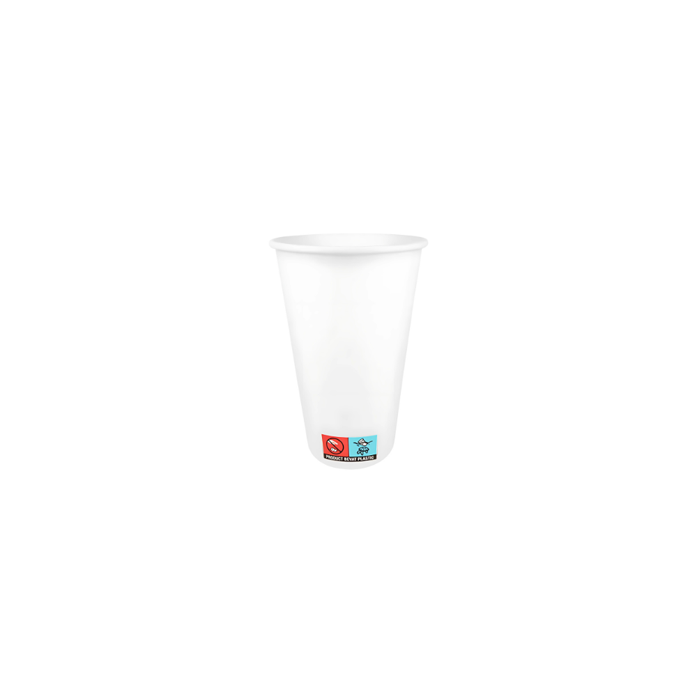 Weißer Pappbecher 450 ml Ø 90 mm – lebensmittelsicherer Karton mit PE-Beschichtung, umweltfreundlich für Espresso und To-Go