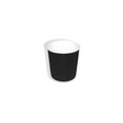 Geriffelter schwarzer Pappbecher 120 ml Ø 62 mm – doppelwandig, weniger als 5 % Kunststoff, ideal für Espresso-To-Go