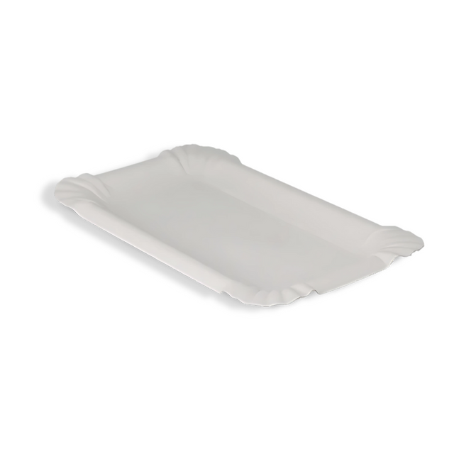 Weißer Pappteller 100x160 mm – 100 % biologisch abbaubar