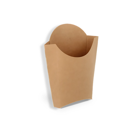 Pommes-Schütte 87x133x170mm in Kraftbraun, robust & recycelbar für große Snackportionen in Gastronomie und Streetfood