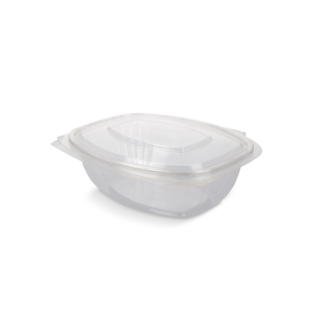 Salatschale 1 Liter transparent BIO mit Klappdeckel – perfekte Lösung für Hygiene & Präsentation bei großen Portionen