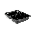 Zweigeteilte Food-to-go Schale aus CPET, robust und lebensmittelecht, perfekt für warme Menügerichte