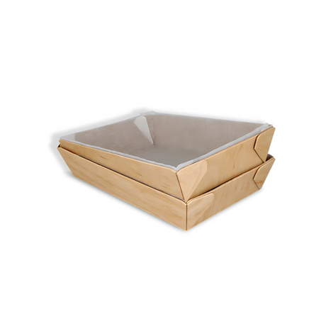 Snackschale 144×100×35 mm Holz natur – kompostierbar, lebensmittelecht & stilvoll für Snacks und Fingerfood