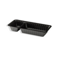 Elegante Kunststoff Snackschale 2 geteilt 203×95×30 mm – ideal für Snacks und Dips in moderner Präsentation