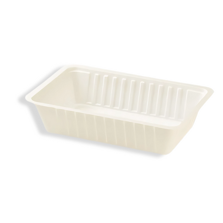 Kunststoff-Snackschale A13 163×110×36 mm weiß – stabile PP-Schale für warme und kalte Snacks, ideal für Fast Food und Catering
