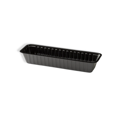 Schwarze Snackschale A16 aus Kunststoff, 204×67×35 mm, ideal für Imbiss und Fingerfood