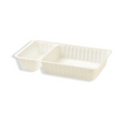 Snackschale A20 aus Kunststoff, weiß, 2-geteilt 205×122×36 mm – elegante Snack-& Dip-Schale