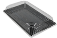Schwarzes Sushi-Tray L mit Deckel – große Verpackungslösung für Sushi-Bars, Restaurants & Lieferdienste, perfekt für Maki, Nigiri & Sashimi