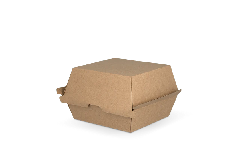 Hamburger Box, M, 105x102x85mm, Kraftbraun