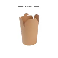 Papp-Nudelbox S, 400ml, Ø80mm, Kraftbraun, 500Stk