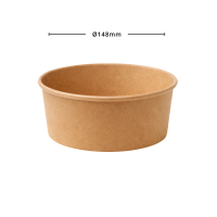 Papp Salatschale 1000ml, Ø148mm, Kraftbraun, 300Stk