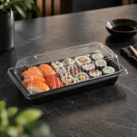 PS Sushi-Box mit Deckel S, Schwarz, 600Stk