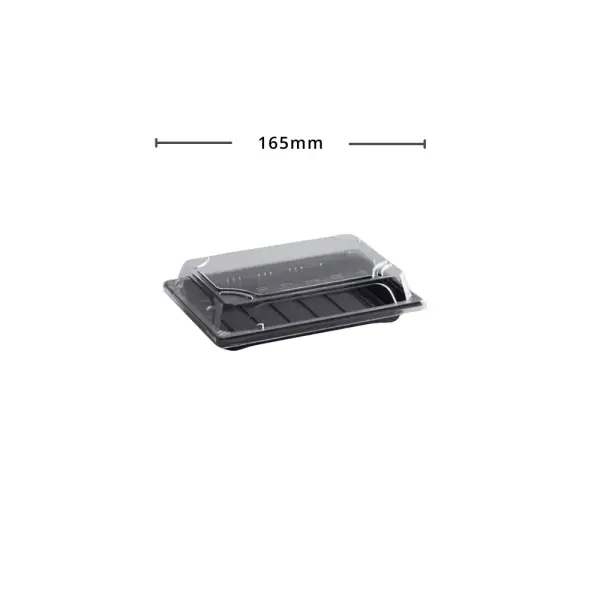 PS Sushi-Box mit Deckel M schwarz, 400Stk