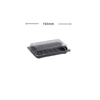 PS Sushi-Box mit Deckel M schwarz, 400Stk