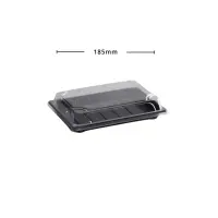 PS Sushi-Box mit Deckel L, Schwarz, 400Stk