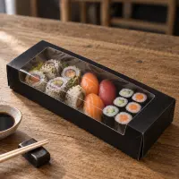Karton Sushi-Box M, schwarz, 480Stk