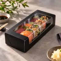 Karton Sushi-Box L, schwarz, 480Stk