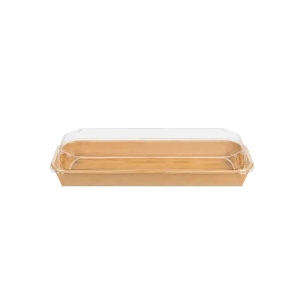 Sushi-Box mit Deckel Slim, Kraftbraun, 300Stk