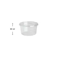 Saucenbecher mit Deckel, 80ml, PP, 500Stk