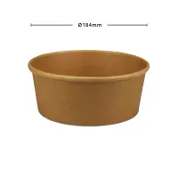 Papp Salatschale 1300ml, Ø184mm Kraftbraun, 300Stk