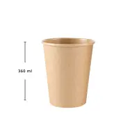Pappbecher, 360ml, 12oz, Ø90mm, Kraftbraun, 1000Stk
