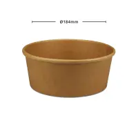 Papp Salatschale 1100ml, Ø184mm, Kraftbraun, 300Stk