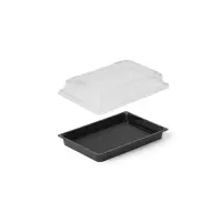 PP Sushi-Box + Deckel L, schwarz, 400Stk