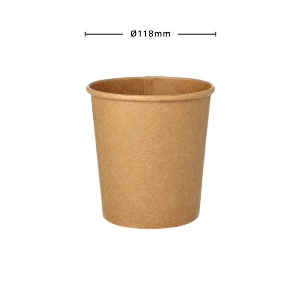 Papp Suppenbecher 750ml, Ø118mm, Kraftbraun, 500Stk