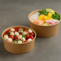 Papp Salatschale mit PP-Deckel 1000ml, Ø148mm,...
