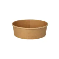 Papp Salatschale mit PP-Deckel 1000ml, Ø148mm, Kraftbraun, 300Stk